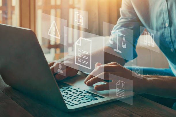 compliance rules and law regulation policy concept on virtual screen.