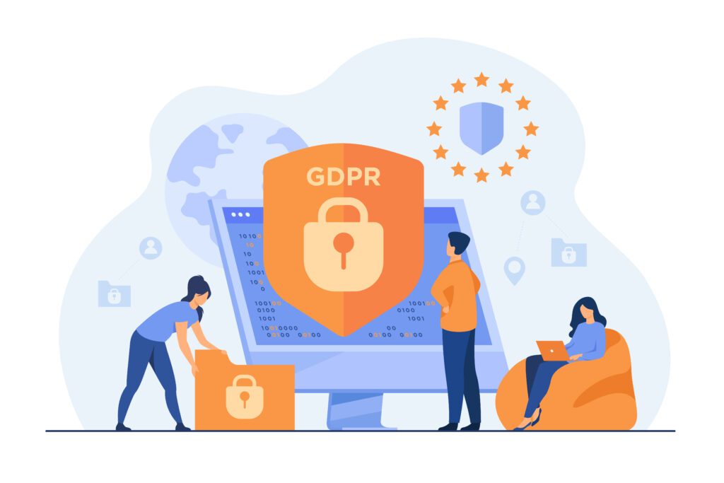 tiny people protecting business data and legal information
